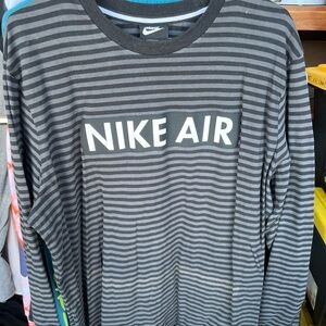 Nike Air Black and Gray Striped Shirt